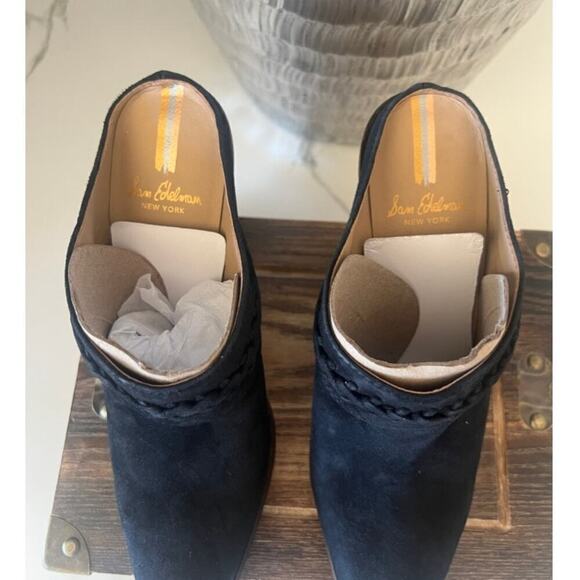 Sam Eldelman Alison Suede Heels in Black - Picture 2 of 10